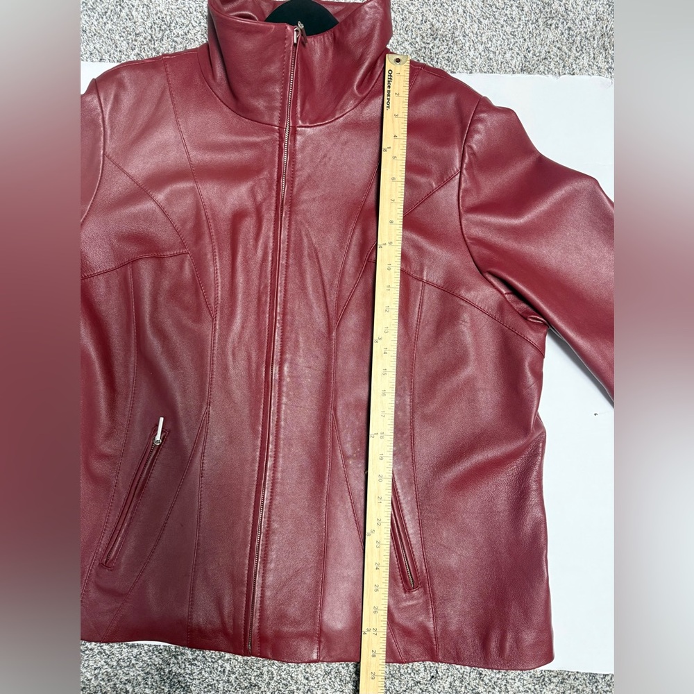 Lane Bryant Women's full zip Red Leather Jacket size 22/24 - Picture 8 of 16
